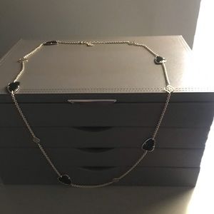 Kendra Scott long necklace gold and black
